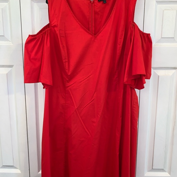 #164)❤️Size 26/28W Lane Bryant Cold Shoulder Dress - Picture 2 of 3